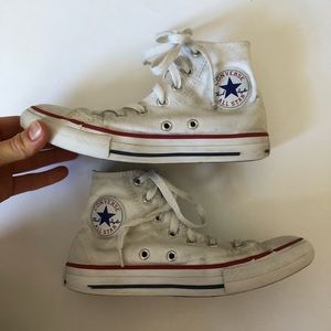 Boy’s White Converse Sneakers